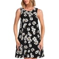 thumbnail image 1 of Lsque Daisies Flowers Pattern Summer Dresses for Women – Sleeveless T-Shirt Swing Sundress, Perfect for the Beach and Casual Days, 1 of 7