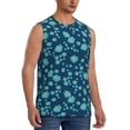 thumbnail image 1 of Lsque Daisies Flowers Print Men's Cotton Blend Sleeveless Muscle Shirts (S-3XL)- Moisture Wicking, Odor Protection, UPF 30+,Large, 1 of 8