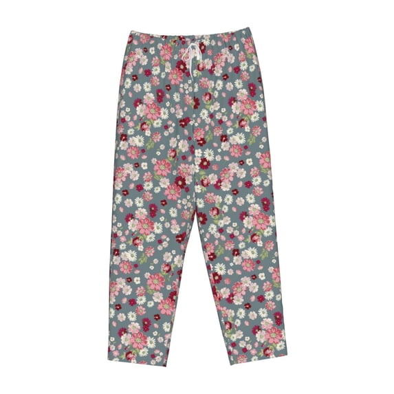 Lsque Daisies Flowers Print Women's Pajama Pants, Lounge Pant - Comfortable Home Wear,Elastic Waistband, Stylish Design-Large