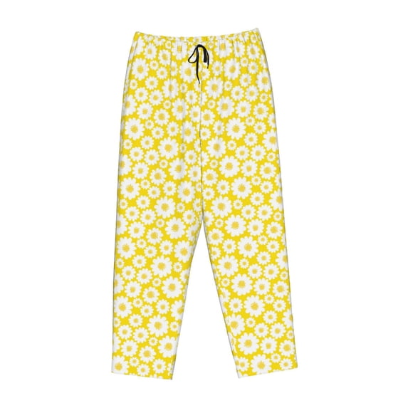 Lsque Daisies Flowers Print Women's Pajama Pants, Lounge Pant - Comfortable Home Wear,Elastic Waistband, Stylish Design-XX-Large