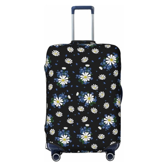 Lsque Daisies Flowers Printed Luggage Cover, Travel Luggage Protector,Scratch and Dirt Resistant, Fits 18-32 Inch Luggage -