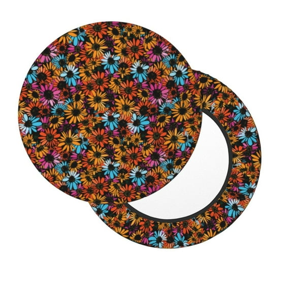 Lsque Daisies Flowers Round Bar chair cushion covers Velvet Fabric Premium Comfort Protects from Scratches and Stains for 14-17 Inch Chair- 14 inch