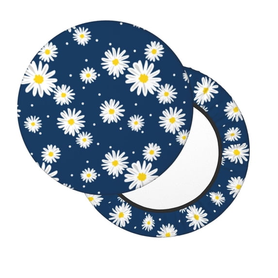 Lsque Daisies Flowers Round Bar chair cushion covers Velvet Fabric Premium Comfort Protects from Scratches and Stains for 14-17 Inch Chair- 14 inch