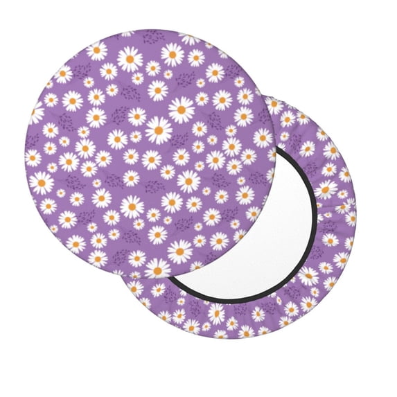 Lsque Daisies Flowers Round Bar chair cushion covers Velvet Fabric Premium Comfort Protects from Scratches and Stains for 14-17 Inch Chair- 14 inch