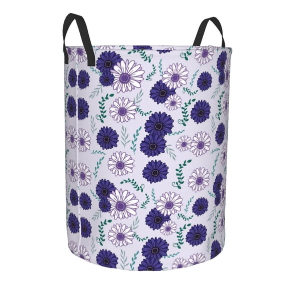 Lsque Daisies Flowers pattern Laundry Hamper Basket, Tall Woven Rope Hamper Basket for Clothes, Lightweight Storage Basket, Collapsible Waterproof-Medium