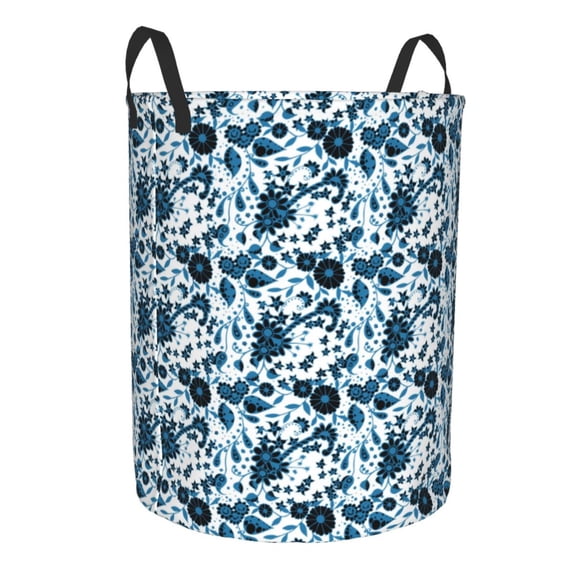 Lsque Daisies Flowers pattern Laundry Hamper Basket, Tall Woven Rope Hamper Basket for Clothes, Lightweight Storage Basket, Collapsible Waterproof-Medium