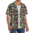 thumbnail image 1 of Lsque Daisies Flowers print Men's Cuban Collar Short Sleeve Shirt Summer Beachwear Casual Button Down Fashionable Vacation Leisure Shirt-XX-Large, 1 of 7