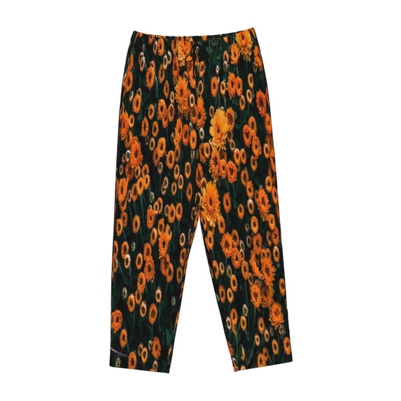 Lsque Daisies Print Women's Pajama Pants, Lounge Pant - Comfortable Home Wear,Elastic Waistband, Stylish Design-Small