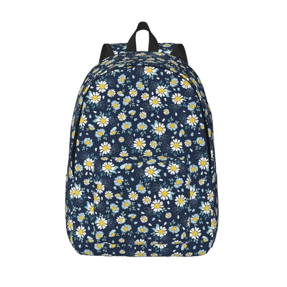 Lsque Daisy Floral B Pattern Canvas Daypack, Durable Backpack, High-quality Versatile Backpack,Vintage Compact Backpack-Small