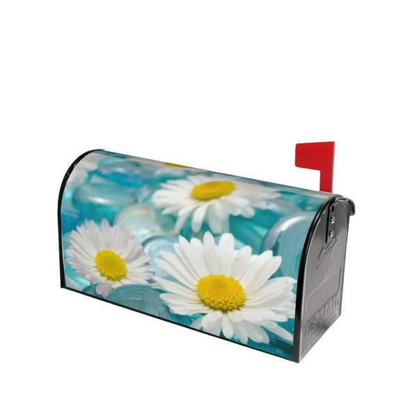 Lsque Daisy Flowers Mailbox Cover Standard Size ,Magnetic Mailbox Covers Post Wraps Letter Box Cover -25.5x21 in