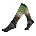 thumbnail image 1 of Lsque Daisy Sleeping Sloth Pattern Sport Compression Socks for Men & Women 15-20 mmHg Knee High Nurse Pregnant Running Medical and Travel Athletic, 1 of 6