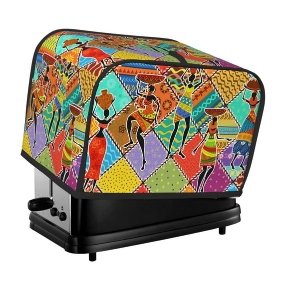 Lsque Dancing African Womans Print 2 Slice Toaster Cover , Kitchen Appliance Dustproof Protector , Toaster Protector Dustproof Kitchen Appliance Cover