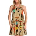 thumbnail image 1 of Lsque Dancing African Women Pattern Summer Dresses for Women – Sleeveless T-Shirt Swing Sundress, Perfect for the Beach and Casual Days, 1 of 7