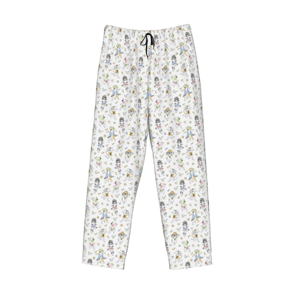 Lsque Dancing Dogs Print Men's Pajama Pants, Lounge Pant - Comfortable Home Wear,Elastic Waistband, Stylish Design-X-Large