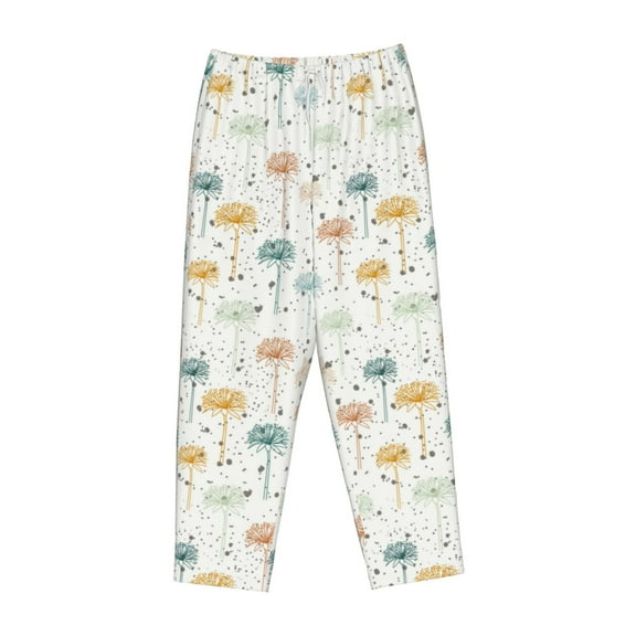 Lsque Dandelion Print Women's Pajama Pants, Lounge Pant - Comfortable Home Wear,Elastic Waistband, Stylish Design-Medium