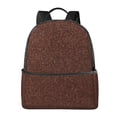 thumbnail image 1 of Lsque Dark Brown Glitter Pattern Backpack – School Travel Canvas Daypack with Ergonomic Padded Straps, Multiple Compartments & Leather Handle, 1 of 5