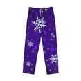 thumbnail image 1 of Lsque Dark Purple Snowflakes Print Men's Pajama Pants, Lounge Pant - Comfortable Home Wear,Elastic Waistband, Stylish Design-X-Large, 1 of 9