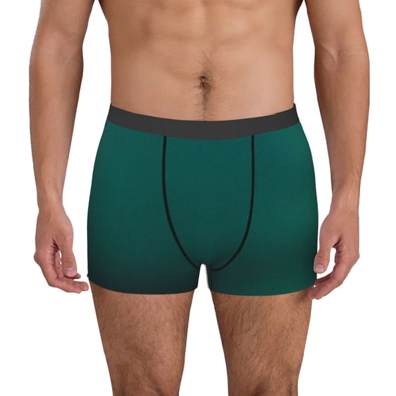Lsque Dark teal green Pattern Men’s Total Support Pouch Boxer Briefs, X-Temp Cooling, Moisture-Wicking Underwear, Regular, Long-leg and Trunk-XX-Large