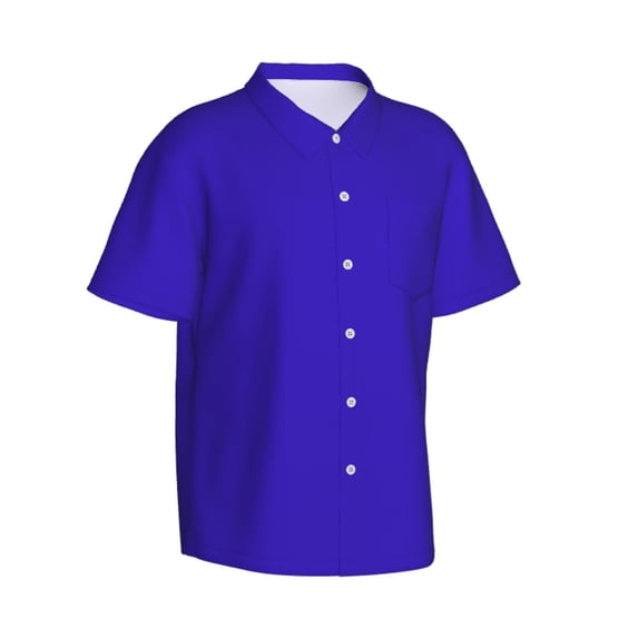 Lsque Darkblue pattern Hawaiian Shirt for Men, Unisex Summer Beach Casual Short Sleeve Button Down Shirts-Medium