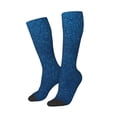 thumbnail image 1 of Lsque Deep Blue Glitter Printed Crew Socks Men's Women's LightWeight Thin Casual Calf Socks ,Knee High Socks,Cotton Socks, 1 of 9