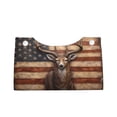 thumbnail image 1 of Lsque Deer American Flag Wall Printed Long Tissue Box Cover Holder, Facial Paper Organizer Dispenser,Triangle with Bottom Belt, PVC Leather Decorative Organizer, 1 of 9