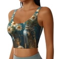 thumbnail image 1 of Lsque Delicate White Daisy Jars Printed Women'S Sports Bra, Compression, Moisture Wicking, High-Impact Sports Bra For Women,Supportive sports bra-Large, 1 of 9