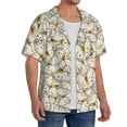 thumbnail image 1 of Lsque Different Butterflys print Men's Cuban Collar Short Sleeve Shirt Summer Beachwear Casual Button Down Fashionable Vacation Leisure Shirt-Medium, 1 of 7