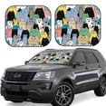 thumbnail image 1 of Lsque Different Cats 2 PCS Windshield Sun Shade | CarFoldable Window Covers | Car Accessories Reflect UV for Universal Cars SUV Truck | Medium, 1 of 7