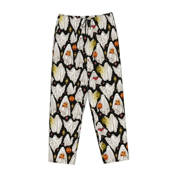 Lsque Different Ghosts Print Women's Pajama Pants, Lounge Pant - Comfortable Home Wear,Elastic Waistband, Stylish Design-Medium