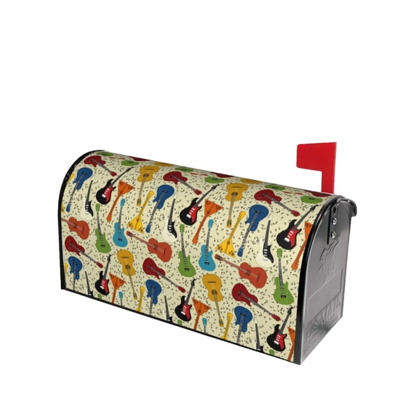 Lsque Different Kind Of Guitars Mailbox Cover Standard Size ,Magnetic Mailbox Covers Post Wraps Letter Box Cover -25.5x21 in