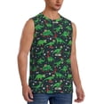 thumbnail image 1 of Lsque Dino Christmas Party Print Men's Cotton Blend Sleeveless Muscle Shirts (S-3XL)- Moisture Wicking, Odor Protection, UPF 30+,Medium, 1 of 8