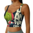 thumbnail image 1 of Lsque Dinosaur Basketball Player Printed Women'S Sports Bra, Compression, Moisture Wicking, High-Impact Sports Bra For Women,Supportive sports bra-X-Large, 1 of 9
