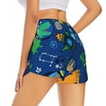 thumbnail image 1 of Lsque Dinosaur In Space Printed Women's Running Shorts with Liner Pockets,Elastic Quick Dry Workout Athletic Gym Yoga Shorts,Womens High Waist Shorts-X-Large, 1 of 9