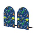 thumbnail image 1 of Lsque Dinosaur In Space Printed Wood Bookends,Non-Skid Bookend for Shelves,Heavy Duty Support Bookends,Non-Slip Foam Pads for Office, Home, and Library,1 Pair, 1 of 8