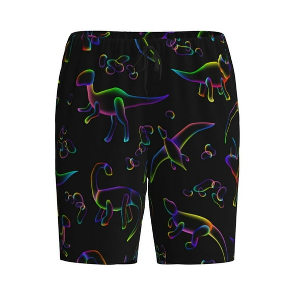 Lsque Dinosaur Mens Sleep Pajama Shorts,Short Pajama Pants, Cotton Ultra-Soft Knit-X-Large