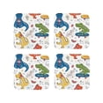 thumbnail image 1 of Lsque Dinosaur Pattern 4" Drink Coasters Set of 4, PVC Leather Absorbent Coasters, Table Coaster Set Decorative Coffee Cup Coasters Housewarming Gift -Square, 1 of 6