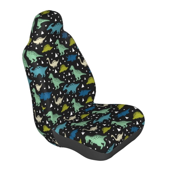Lsque Dinosaur Pattern Car Seat Covers for Front Seats , Waterproof Seat Covers for Cars, Sporty Front Seat Covers,Car Seat Cover Protector Front Seats