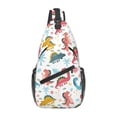 thumbnail image 1 of Lsque Dinosaur Pattern Cross Chest Bag Diagonally – Premium Durable Front Chest Sling with Adjustable Padded Strap, High-Capacity Storage, 1 of 8