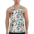 thumbnail image 1 of Lsque Dinosaur Pattern Mens Tank Tops Muscle Athletic Quick Dry Sleeveless Workout Fitness T Shirts Beach Tank Top, Loose-fit Sleeveless Shirt for Men-Medium, 1 of 7