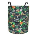 thumbnail image 1 of Lsque Dinosaur Plays Soccer pattern Laundry Hamper Basket, Tall Woven Rope Hamper Basket for Clothes, Lightweight Storage Basket, Collapsible Waterproof-Small, 1 of 8
