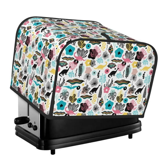 Lsque Dinosaur Print 4 Slice Toaster Cover , Kitchen Appliance Dustproof Protector , Toaster Protector Dustproof Kitchen Appliance Cover
