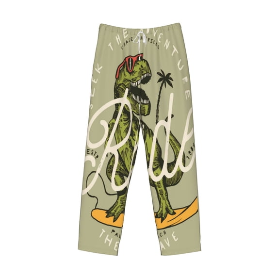 Lsque Dinosaur Print Men's Pajama Pants, Lounge Pant - Comfortable Home Wear,Elastic Waistband, Stylish Design-XX-Large