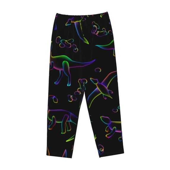 Lsque Dinosaur Print Women's Pajama Pants, Lounge Pant - Comfortable Home Wear,Elastic Waistband, Stylish Design-X-Large