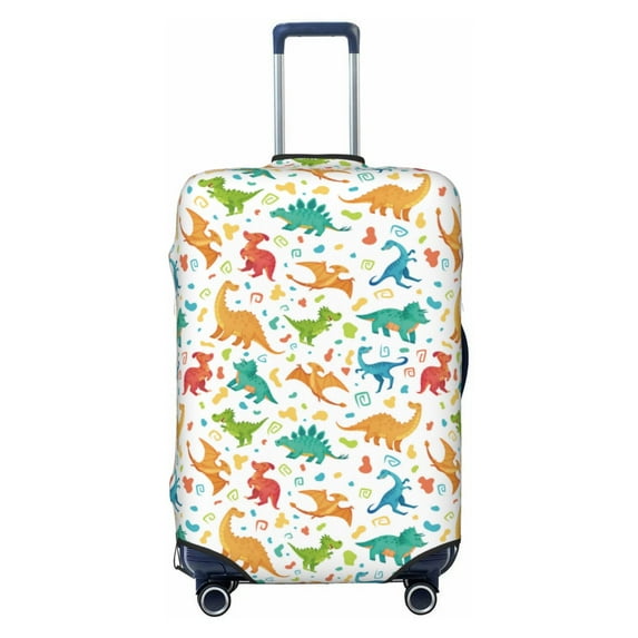 Lsque Dinosaur Printed Luggage Cover, Travel Luggage Protector,Scratch and Dirt Resistant, Fits 18-32 Inch Luggage - Large
