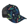 thumbnail image 1 of Lsque Dinosaur Printed Trucker Hat - Baseball Cap for Men Women - Breathable Mesh Side, Adjustable Fit - for Casual Wear, 1 of 7