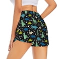 thumbnail image 1 of Lsque Dinosaur Printed Women's Running Shorts with Liner Pockets,Elastic Quick Dry Workout Athletic Gym Yoga Shorts,Womens High Waist Shorts-Small, 1 of 9