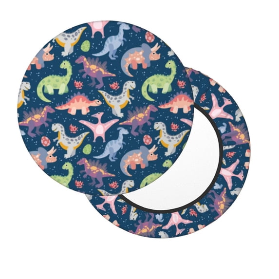 Lsque Dinosaur Round Bar chair cushion covers Velvet Fabric Premium Comfort Protects from Scratches and Stains for 14-17 Inch Chair- 14 inch