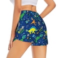 thumbnail image 1 of Lsque Dinosaur In Space Printed Women's Running Shorts with Liner Pockets,Elastic Quick Dry Workout Athletic Gym Yoga Shorts,Womens High Waist Shorts-, 1 of 9