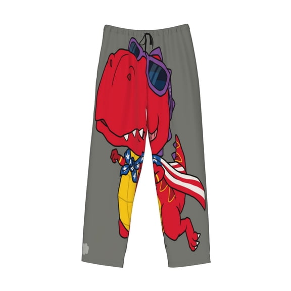 Lsque Dinosaur Super Hero Cartoon Print Men's Pajama Pants, Lounge Pant - Comfortable Home Wear,Elastic Waistband, Stylish Design-X-Large
