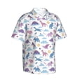 thumbnail image 1 of Lsque Dinosaur pattern Hawaiian Shirt for Men, Unisex Summer Beach Casual Short Sleeve Button Down Shirts-3X-Large, 1 of 9